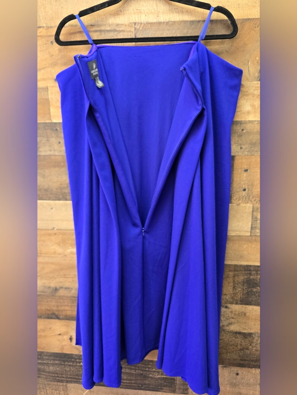 Adrianna Papell Royal Blue Off Shoulder Cape Dress Size 16W - Picture 6 of 13